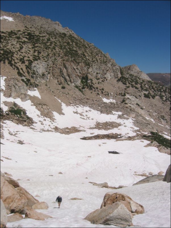 2005-07-23 Conness-White (03) John in chute leading up to Conness Pass